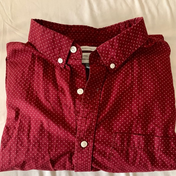 Burgundy Floral Button Down Shirt - XXL - Old Navy - Picture 1 of 5